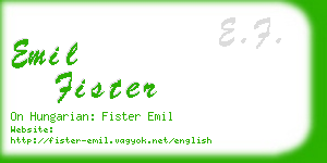 emil fister business card